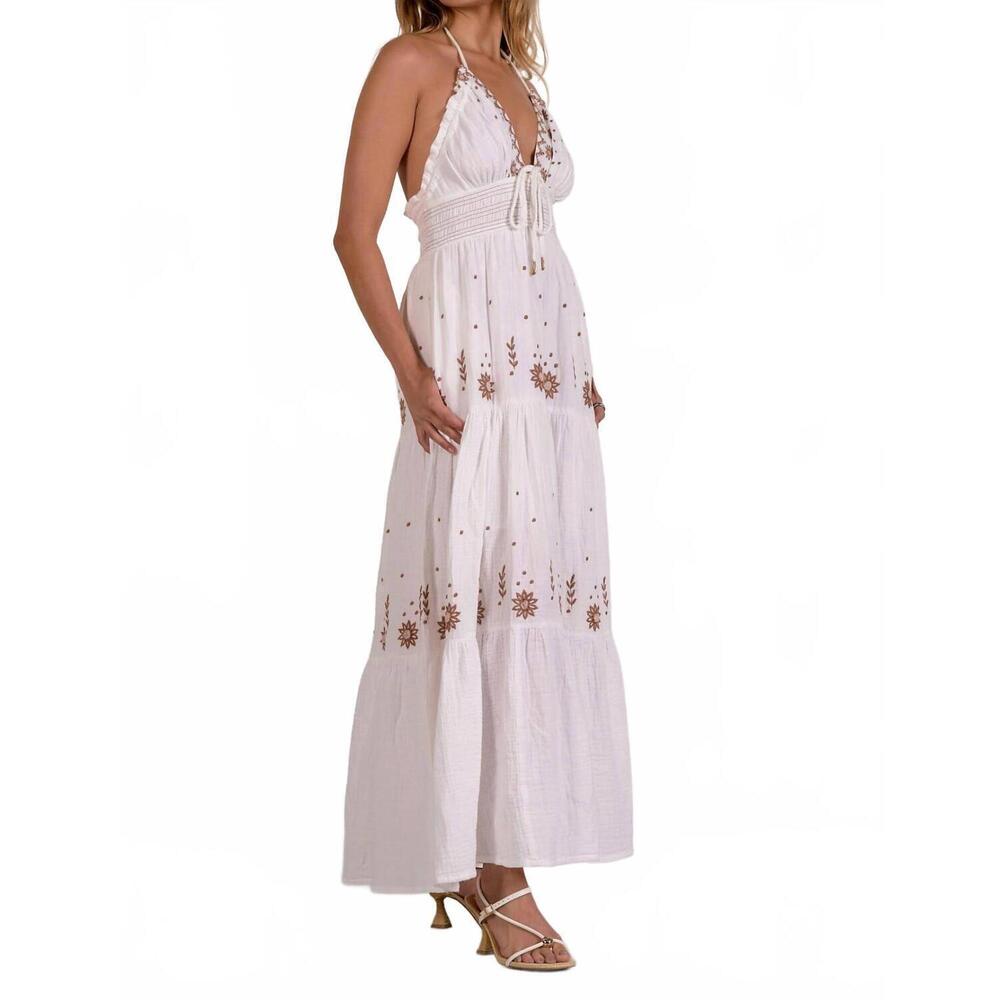 NEW ELAN women's calypso summer maxi dress in white - Picture 4 of 5
